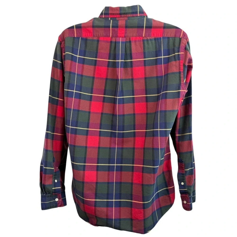 Polo Ralph Lauren Mens Classic Fit Plaid Button Down Shirt Sz L Red Green Tartan
